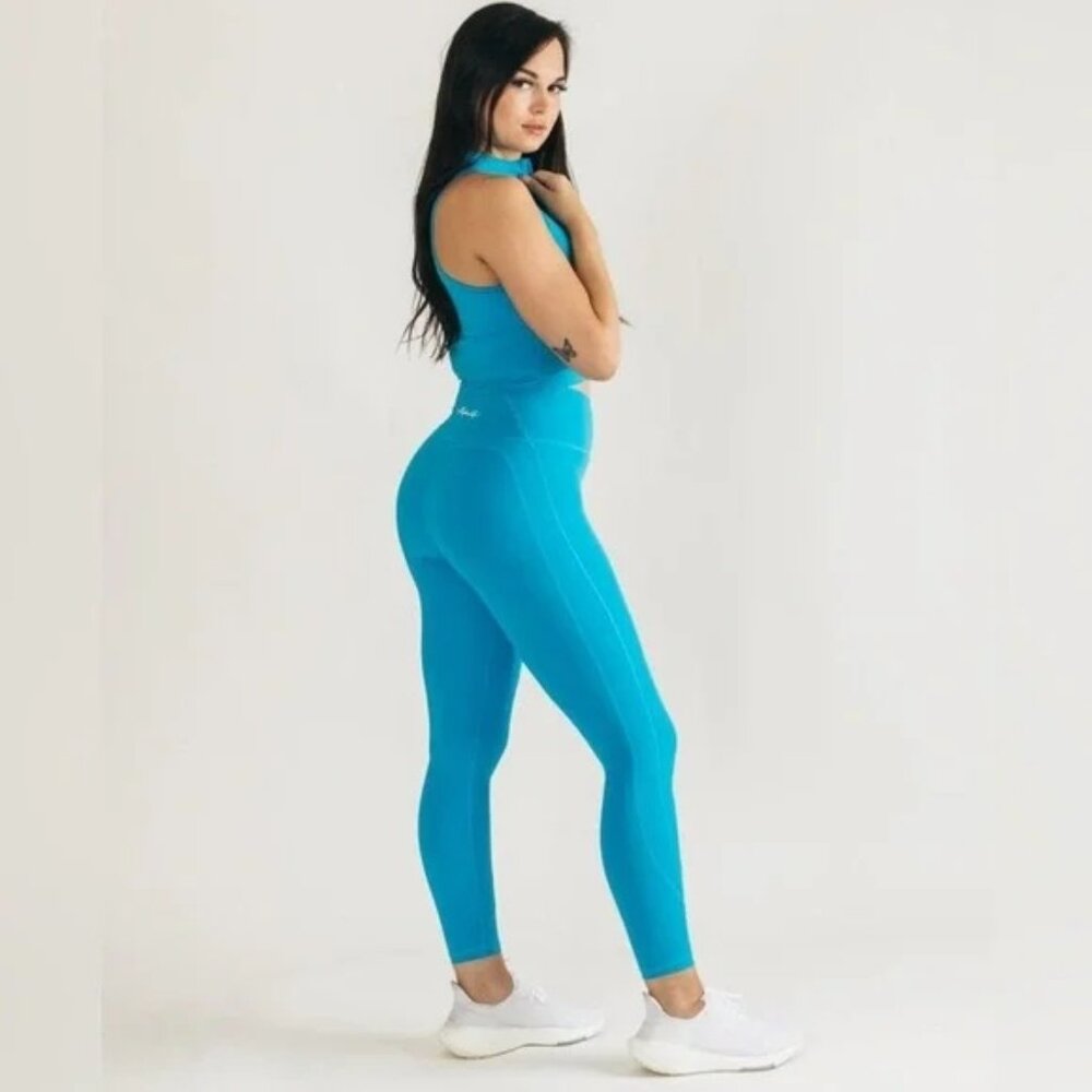 Alphalete Pulse Surge High Rise Leggings Blue Small